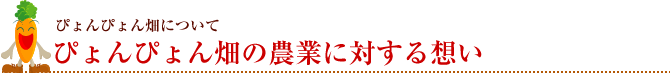 ぴょんぴょん畑の農業に対する想い